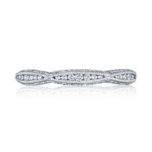 2645B12 Platinum Tacori Classic Crescent Diamond Wedding Ring