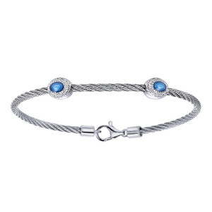 Gabriel Fashion Silver Two-Tone Hampton Stainless Steel Bangle Bracelet BG2773E6MXJJJ