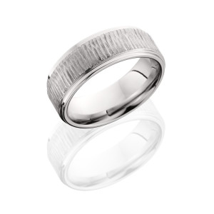 Lashbrook CB-8RC TREEBARK BRUSH Cobalt Chrome Wedding Ring or Band