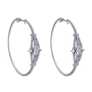 Gabriel Fashion 14 Karat Hoops Classic Earrings EG12589W45JJ