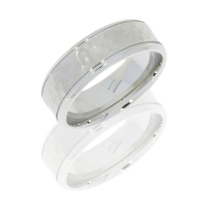 Lashbrook CB-8BCCG HAMMER-POLISH Cobalt Chrome Wedding Ring or Band