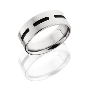 Lashbrook CB-8F-MRD-BLK SATIN Cobalt Chrome Wedding Ring or Band