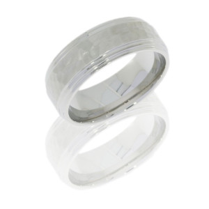 Lashbrook CB-8F2S HAMMER-POLISH Cobalt Chrome Wedding Ring or Band