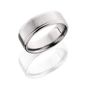 Lashbrook CB-8HRFTM-BC SATIN-POLISH Cobalt Chrome Wedding Ring or Band
