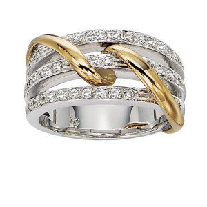 Gabriel Fashion 14 Karat Two-Tone Modern Ladies' Ring LR4185M44JJ