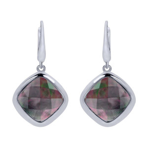 Gabriel Fashion Silver Color Solitaire Drop Earrings EG12114SVJXB