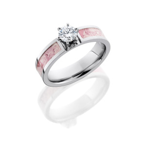 Lashbrook CC5F13CROWNROUNDCZ.50/KINGSPINK POLISH Camo Wedding Ring or Band