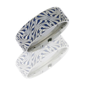 Lashbrook CC8B/LCVESCHER2 BLUE E-COAT POLISH Cobalt Chrome Wedding Ring or Band