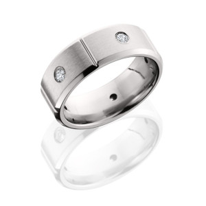 Lashbrook CC8B5SEGDIA5X.05F SATIN-POLISH Cobalt Chrome Wedding Ring or Band