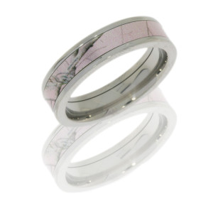 Lashbrook CAMO5F13/PINKRTAP POLISH Titanium Wedding Ring or Band