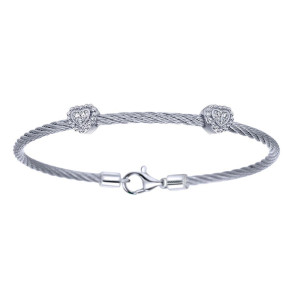 Gabriel Fashion Silver Two-Tone Hampton Stainless Steel Bangle Bracelet BG2849MX5JJ