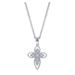 Gabriel Fashion Silver Faith Cross Necklace NK3261SV5JJ