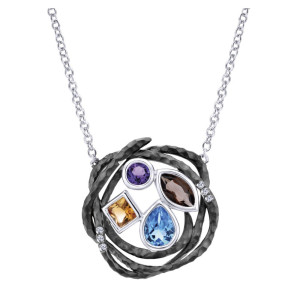 Gabriel Fashion Silver Byblos Necklace NK4825SVJMC