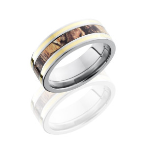 Lashbrook CAMO8F1321-RTAP14KY POLISH Camo Wedding Ring or Band