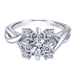 Gabriel 14 Karat Contemporary Engagement Ring ER910088W44JJ