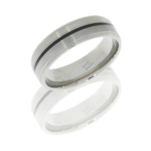 Lashbrook 8FGE11A BLACK-SATIN-POLISH Titanium Wedding Ring or Band