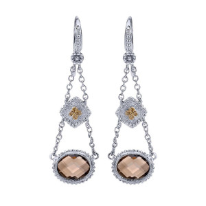 Gabriel Fashion Silver / 18 Karat Two-Tone Roman Drop Earrings EG10937MYJSQ