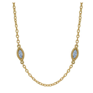 Gabriel Fashion 14 Karat Two-Tone Roaring 20's Diamond By The Yard Necklace NK1557M45JJ