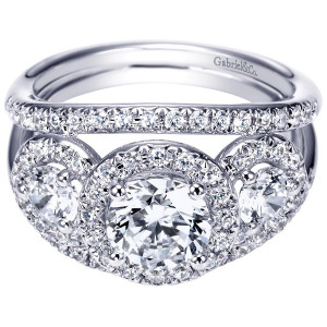 Gabriel 14 Karat Contemporary Engagement Ring ER4256W44JJ