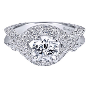 Gabriel 14 Karat Contemporary Engagement Ring ER12004R4W44JJ