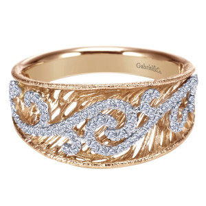 Gabriel Fashion 14 Karat Two-Tone Nature Ladies' Ring LR6268T45JJ