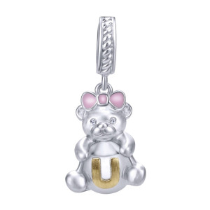 Gabriel Fashion Silver / 18 Karat Two-Tone Initial Charm Pendant PT9419U-EPMY5JJ
