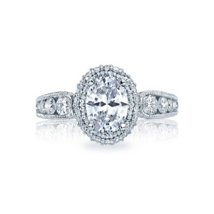 HT2521OV8X6 Tacori Crescent 18 Karat Engagement Ring