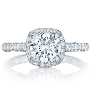 HT2547CU7 Platinum Tacori Petite Crescent Engagement Ring