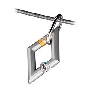 Kretchmer Diamond Shape Platinum Mini Jazz Tension Set Pendant