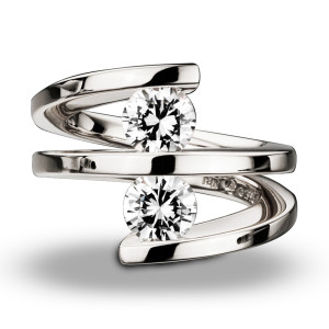 Kretchmer Platinum Double Helix Tension Set Ring