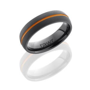 Lashbrook Z7D11A Orange Ant BeadBlast Zirconium Wedding Ring or Band