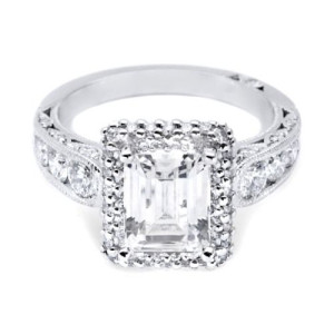 HT2521EC85X65 Tacori Crescent Platinum Engagement Ring