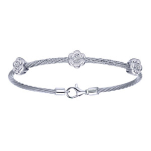 Gabriel Fashion Silver Two-Tone Hampton Stainless Steel Bangle Bracelet BG2852MX5JJ