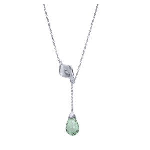 Gabriel Fashion Silver Floral Lariat Necklace NK3779SVJGA