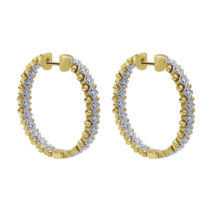 Gabriel Fashion 14 Karat Hoops Classic Earrings EG10372Y45JJ