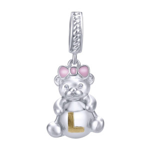 Gabriel Fashion Silver / 18 Karat Two-Tone Initial Charm Pendant PT9419L-EPMY5JJ