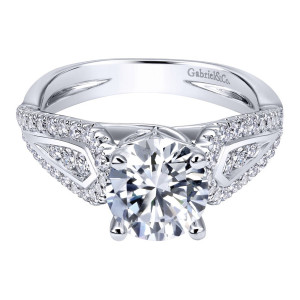 Gabriel 14 Karat Contemporary Engagement Ring ER11720R4W44JJ