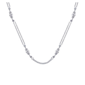 Gabriel Fashion 14 Karat Roaring 20's Diamond By The Yard Necklace NK1312-36W44JJ