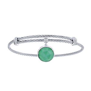 Gabriel Fashion Silver Two-Tone Soho Bangle Bracelet BG3572MXJXG
