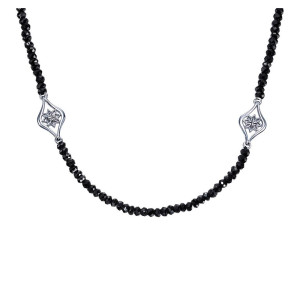 Gabriel Fashion Silver Roaring 20's Diamond By The Yard Necklace NK3599SVJBS