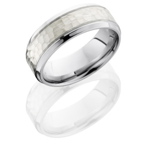 Lashbrook CC8B14-SS Hammer-Polish Cobalt Chrome Wedding Ring or Band