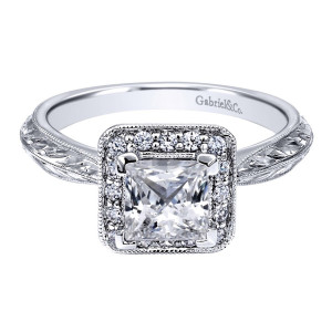 Gabriel 14 Karat Victorian Engagement Ring ER10906W44JJ