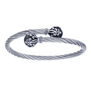 Gabriel Fashion Silver Two-Tone Hampton Stainless Steel Bangle Bracelet BG2962MXJJJ