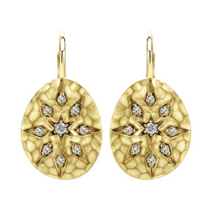 Gabriel Fashion 14 Karat Nature Leverback Earrings EG12631Y45JJ