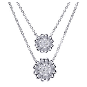 Gabriel Fashion Silver Floral Necklace NK3745SV5JJ