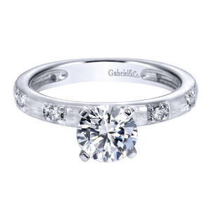 Gabriel 14 Karat Contemporary Engagement Ring ER5668W44JJ
