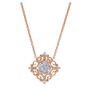 Gabriel Fashion 14 Karat Lace Necklace NK4195K44JJ