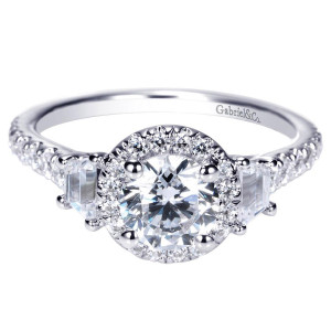 Gabriel 14 Karat Contemporary Engagement Ring ER98622W44JJ