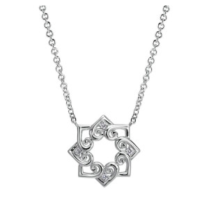 Gabriel Fashion Silver Blossoming Heart Necklace NK4004SV5JJ