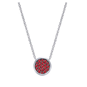 Gabriel Fashion Silver Pave Necklace NK4335SVJRB